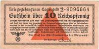 DEUTSCHLAND 10 pfennig Allemagne. Camps allemands de prisonniers de guerre 1939-45. Billet. -