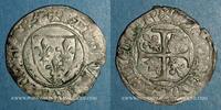 FRANZÖSISCHE KÖNIGLICHE MÜNZEN Blanc Charles VI (1380-1422). dit Guénar à l'O rond, 2e émission . Angers -