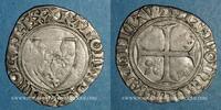 FRANZÖSISCHE KÖNIGLICHE MÜNZEN Blanc Charles VI (1380-1422). guénar à l'O rond, 2e émission . Sainte-Menehoud -