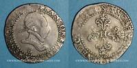 FRANZÖSISCHE KÖNIGLICHE MÜNZEN 1/2 franc Henri III (1575-1589). au col plat Rouen -
