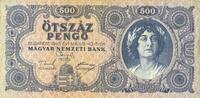 ANDERE AUSLÄNDISCHE SCHEINE 500 pengo Hongrie. 15.5.1945, avec erreur d'écriture au revers -