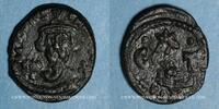 BYZANZ follis Empire byzantin. Constant II (641-668). 1/2 . Carthage, 4e émission, 648-658. Surfrappé -