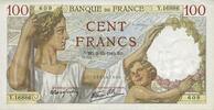 100 francs 5.12.1940 BANKNOTEN DER BANQUE DE FRANCE Banque de France. Billet.   Sully, Presque I