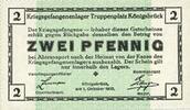 DEUTSCHLAND - KRIEGSGEFANGENENLAGER (1914-1918) 2 pf Allemagne. Königsbrück. Kriegsgefangenenlager - Truppenplatz Königsbrück. Billet. -