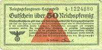 DEUTSCHLAND 50 pfennig Allemagne. Camps allemands de prisonniers de guerre 1939-1945. Billet. -