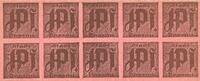 DEUTSCHLAND - NOTGELDSCHEINE (1914-1923) K -Z 1 pf Passau. Stadt. Billets, 10 x n. d. Carton rosé -