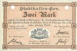 FRANZÖSISCHE NOTSCHEINE 2 mark Mulhouse (68). Ville. Billet Annulé par double perforation -