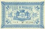 FRANZÖSISCHE NOTSCHEINE 50 centimes Mulhouse (68). Ville. Billet Série A -