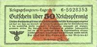 DEUTSCHLAND 50 pfennig Allemagne. Camps allemands de prisonniers de guerre 1939-1945. Billet. -