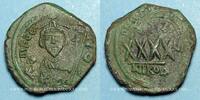 BYZANZ Follis Empire byzantin. Phocas (602-610). surfrappé. Nicomédie, 1ère officine, 607-608 -