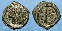 BYZANZ follis Empire byzantin. Maurice Tibère (582-602). 1/2 . Thessalonique, 584-585 -