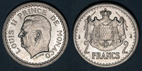 EUROPA Monaco. Louis II (1922-1949). 2 francs n. d. (1943)