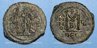 BYZANZ Follis Héraclius (610-641) et Héraclius Constantin (613-631). . Thessalonique, 2e officine, 615-616 -