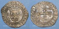 FRANZÖSISCHE KÖNIGLICHE MÜNZEN Gros Charles VI (1380-1422). dit florette, 2e émission . Limoges, point 10e -