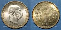 EUROPA Autriche. François Joseph I (1848-1916). 1 couronne -