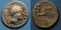 RÖMISCHE REPUBLIK Denier République romaine. Q. Fabius Labeo (vers 124 AC). -