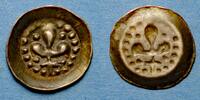 ELSAß Pfennig Strasbourg. Municipalité. au lis (14e-15e siècle) -