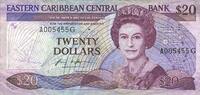 20 dollars 1987-1988 ANDERE AUSLÄNDISCHE SCHEINE Banque Centrale de la  Caraïbe Orientale. Billet.   . Série G ss