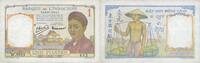 EHEMALIGE FRANZÖSISCHE KOLONIEN 1 piastre Indochine. Billet. type Banque de France -