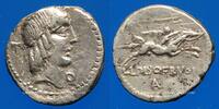 RÖMISCHE REPUBLIK Denier République romaine. L. Calpurnius Piso L. F. L. n. Frugi (vers 90 AC). -