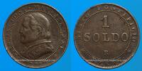 EUROPA 1 soldo Vatican. Pie IX (1846-1878). 1867R, an XXI. Rome -
