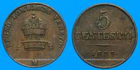 5 centesimi 1822 M EUROPA Italie. Lombardie-Vénétie. François II (1792-1835).   Milan ss