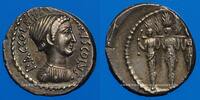 RÖMISCHE REPUBLIK Denier République romaine. P. Accoleius Lariscolus (vers 43 AC). -