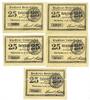 DEUTSCHLAND - NOTGELDSCHEINE (1914-1923) K -Z 25 pfennig Osterhofen. Stadt. Série de 5 billets. -