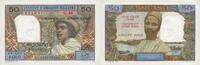 EHEMALIGE FRANZÖSISCHE KOLONIEN 50 francs Madagascar. Institut d'émission malgache. Billet. - 10 ariary -