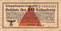 DEUTSCHLAND 10 pfennig 1939-45 Allemagne. Camps allemands de prisonniers... 11,00 EUR  zzgl. 9,80 EUR Versand