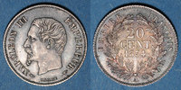 FRANZÖSISCHE MODERNE MÜNZEN 20 centimes 2e empire (1852-1870). tête nue -