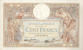 BANKNOTEN DER BANQUE DE FRANCE Banque de France. Billet.   Merson 20.10.1938, modifié 100 francs 1938-10-20 vz
