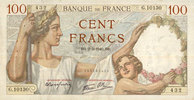 BANKNOTEN DER BANQUE DE FRANCE 100 francs Banque de France. Billet. Sully, -