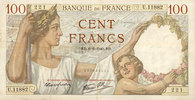 BANKNOTEN DER BANQUE DE FRANCE 100 francs Banque de France. Billet. Sully, -