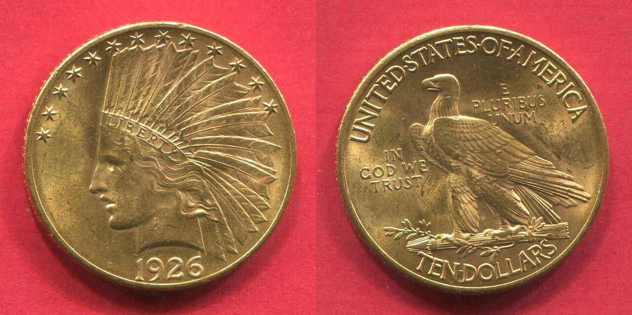 The United States Of America USA 10 Dollars 1926 Indian Head the-united-states-of-america-usa-10-dollars-1926-indian-head