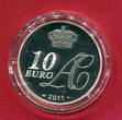 Monaco 10 Euro Silber 2011 Albert und Charlene Hochzeit Polierte Platte in Kapsel, Zertifikat, Box & Karton; OVP