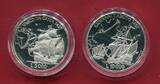 San Marino 5000 Lire & 10000 Lire Silber 1997 Vasco da Gama & Giovanni Caboto Polierte Platte in Kapsel, Zerrtifikat & Box