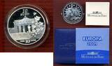 Frankreich, France 10 Euro Silbermünze Commemorative Coin 2009 20. Jahrestag Fall der Berliner Mauer - Brandenburger Tor NGC PF 68 mit Box & Zert. & Pappschuber OVP