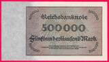 Deutsches Reich 500.000 Mark 1.5.1923 Deutschland Reichsbanknote KN 8-stellig, je zweimal auf Vs., Serie B kassenfrisch