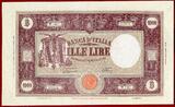 Italien Italy 1000 Lire 1943 Rare in This Quality Banca d`Italia I, PMG 65 Gem Unc