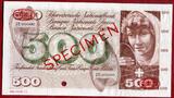 Schweiz, Switzerland 500 Franken Spezimen 1961-1974 Jungbrunnen PCGS choice Unc 64