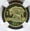 CHINA Peoples Republic 100 Yuan Gold 1992 Mountain Takin mit Kalb - WWF Ausgabe Endangered Wildlife Series III NGC PF 69 ULTRA CAMEO Polierte Platte