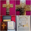 Niue / Polen 25 Dollars 2014 Jan Pawel II Wielki, Johannes Paul II. Saint Cross Kreuzform Mintage 115 matt Normalprägung vergoldet Box Zert.