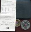 Cook Islands, Cook Inseln 100 + 1 Dollar Holey Dollar Juwelen Crown Jewels Gold / Silber Locket Coin Kronjuwelen PP 2002 mit Edelsteinen Polierte Platte mit Originalverpackung, Münze leicht beschlagen