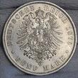 Deutschland Württemberg Kaiserreich 5 Mark 1876 F Karl, sehr selten in dieser Erhaltung R%are in this condition vz-prfr.