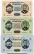 Mongolei Mongolia 1 - 100 Tugrik Satz Series 1955 Sukhe-Bataar 7 Banknoten Satz 1, 3, 5, 10, 25, 50 und 100 Tughrik Kassenfrisch