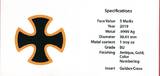 Deutschland 5 Mark Silber Farbauflage vergoldet 2019 OAK LEAF Golden Cross -GERMANIA MINT- BU, Kapsel, Zert.,Etui & Karton OVP