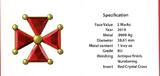 Deutschland 5 Mark Silber Antik finish vergoldet 2019 Red Crystal Cross -GERMANIA MINT- BU, Kapsel, Zert.,Etui & Karton OVP