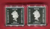 Niue Islands, Niue Inseln 2 x 2 Dollar Silbermünzen 2013 Monopoly © 2 x 1 OZ Silver Coin Set - New Zealand Mint Polierte Platte Farbmünzen mit Kapseln, Box, Zert. & Umkarton OVP