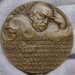 Deutschland Karl Goetz Bronzemedaille 1918 Dated 20 Jahre Tod von Bismarck Satirische Medaille Krone am Boden Weinende Germania gußfrisch